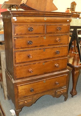 Lot 1214 - A 18th Century Crossbanded Ash and Pine Chest,...