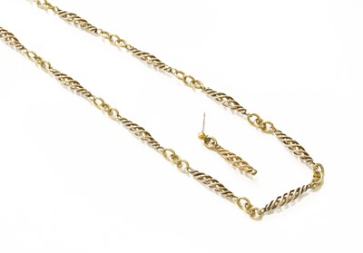Lot 413 - A 9 Carat Gold Fancy Link Necklace and...