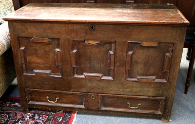 Lot 1180 - An 18th Century Oak Mule Chest, 123cm by 52cm...