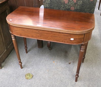 Lot 1178 - A George III Mahogany Foldover Tea Table, 91cm...