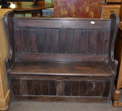 Lot 434 - Small oak pew