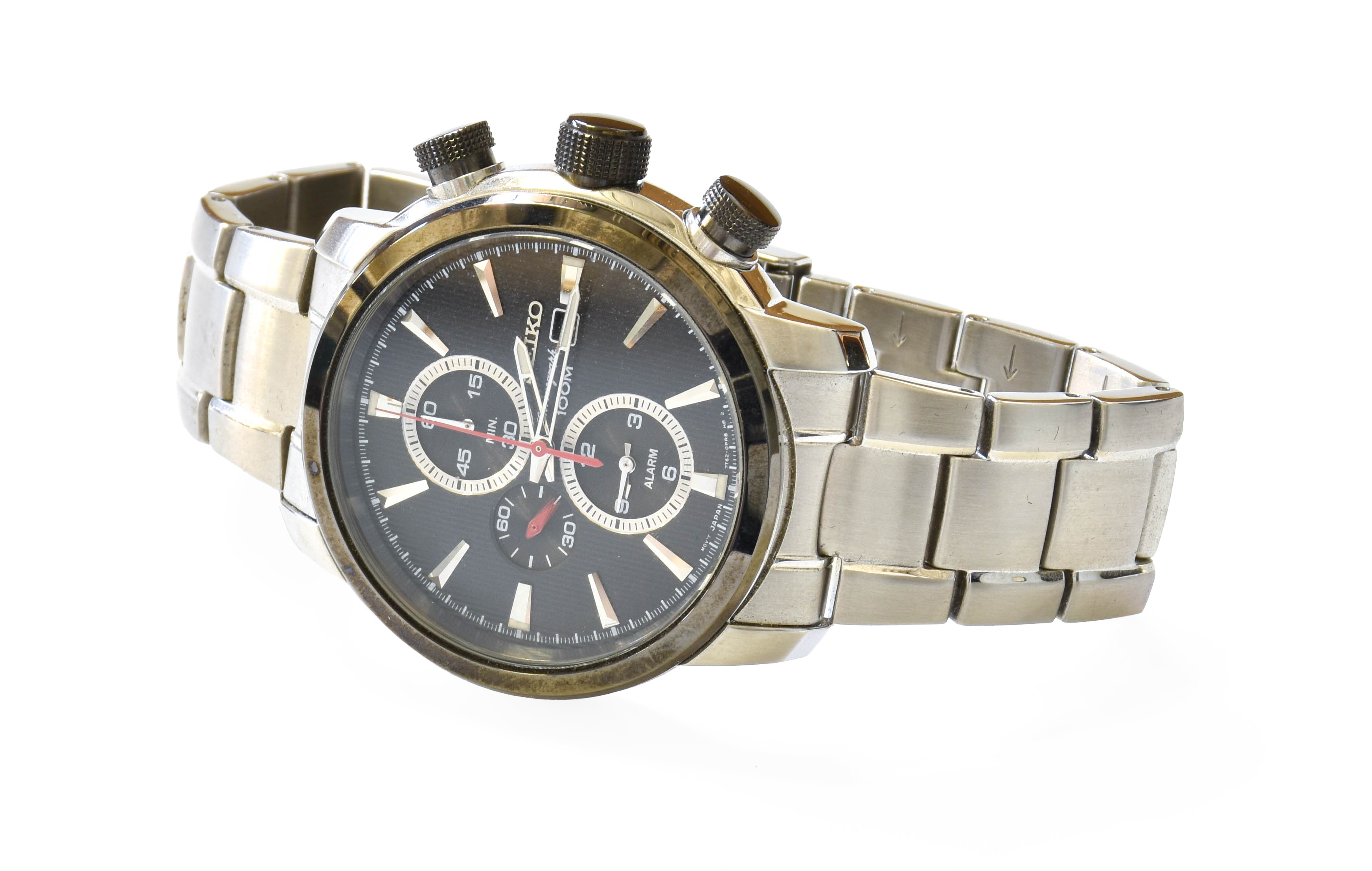 Lot 476 A Stainless Steel Calendar Chronograph Alarm