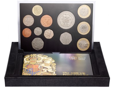 Lot 362 - 2009 UK Proof Coin set, 12 coins from £5-1p,...