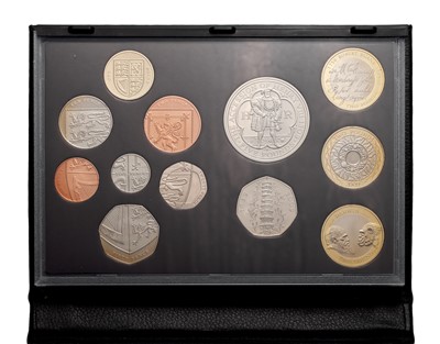 Lot 364 - 2009 Deluxe UK Proof Coin set, 12 coins from...