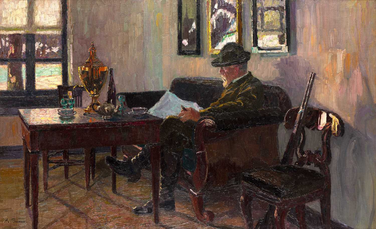 Lot 1171 - August von Brandis (1859-1947) "Interieur mit...