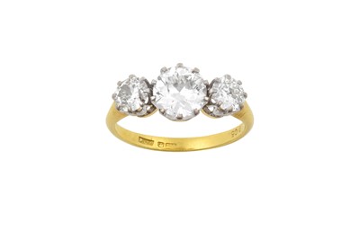 Lot 2291 - An 18 Carat Gold Diamond Three Stone Ring the...