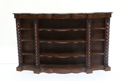 Lot 1193 - A Victorian Brown Oak Serpentine-Shape...