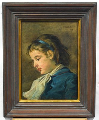 Lot 621 - Joseph Bosch Culilla (1850-1908) Head study of...