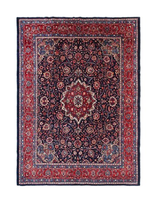 Lot 396 - Mahal Carpet West Iran, circa 1970 The indigo...