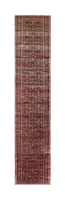 Lot 384 - Narrow Hamadan Runner, modern The Herati field...