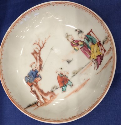 Lot 186 - Three Chinese Porcelain Teabowls and Saucers,...