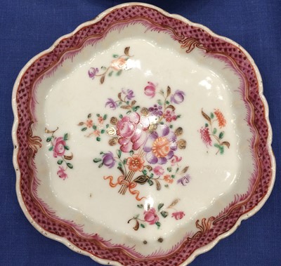 Lot 186 - Three Chinese Porcelain Teabowls and Saucers,...