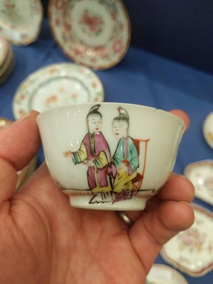 Lot 186 - Three Chinese Porcelain Teabowls and Saucers,...