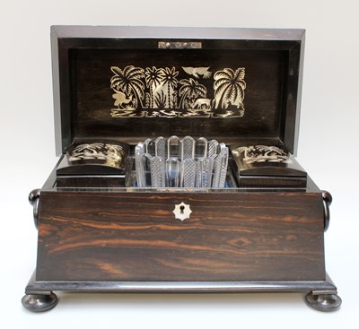 Lot 295 - An Inlaid Burr Wood Work Box, with fitted...