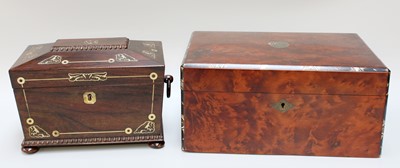 Lot 295 - An Inlaid Burr Wood Work Box, with fitted...