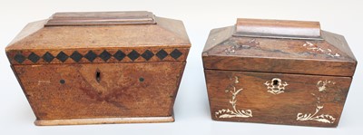 Lot 225 - A Sorrento Ware Inlaid Work Box; together with...