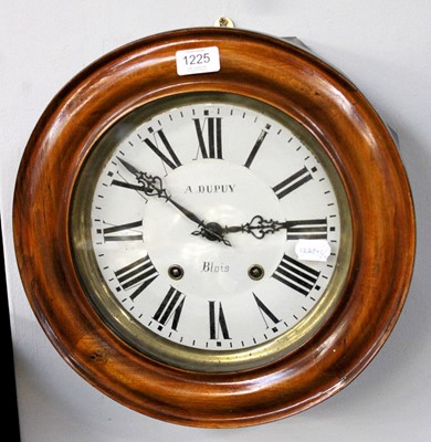 Lot 1225 - A French Striking Wall Clock, 9-inch painted...