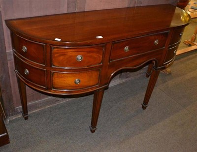 Lot 449 - Reproduction D-shaped mahogany sideboard