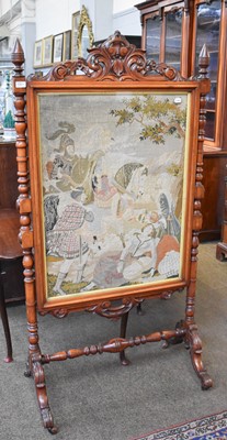 Lot 1327 - A Large Victorian Tapestry Firescreen, with...