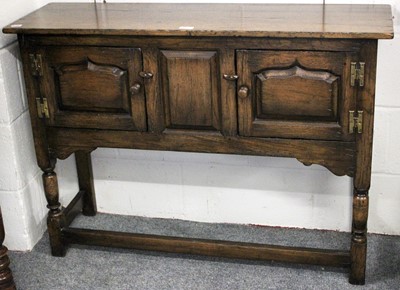 Lot 1412 - Tickmarsh & Goodwin Style Oak Side Cabinet,...