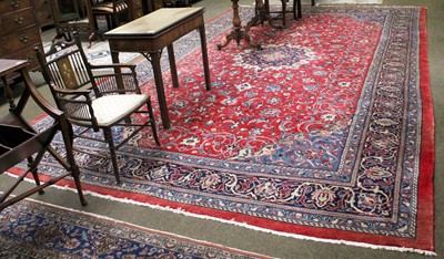 Lot 1157 - Large Saroukh Carpet, the blood red field of...