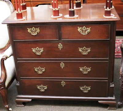 Lot 1275 - A George III Mahogany Chest of Drawers, four...