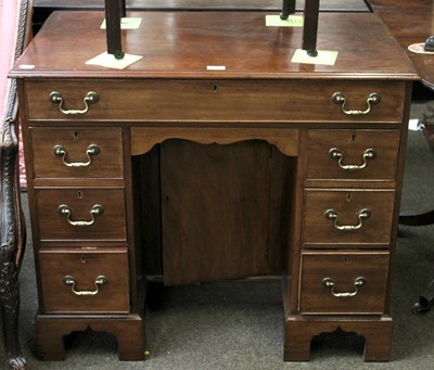 Lot 1272 - A George III Style Mahogany Kneehole Desk,...