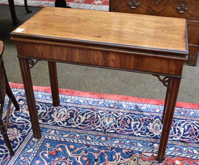 Lot 1318 - A George III Mahogany Fold Over Tea Table,...