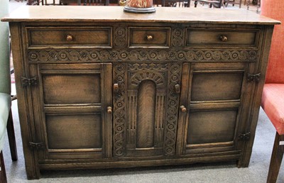 Lot 1402 - Titchmarsh & Goodwin Style Oak Sideboard,...