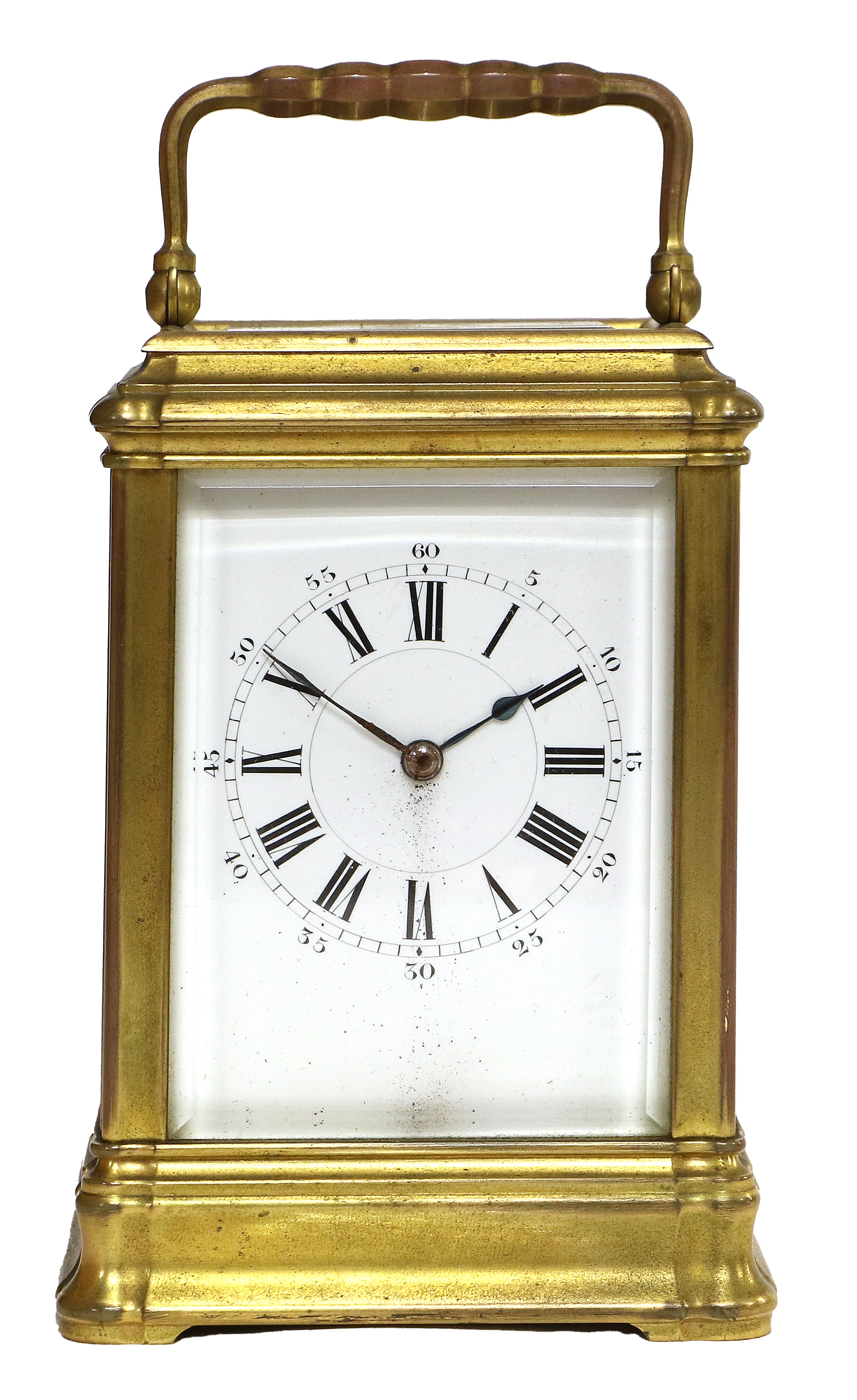 655 Clock Lot 655 - A Brass Striking Carriage Clock, signed
