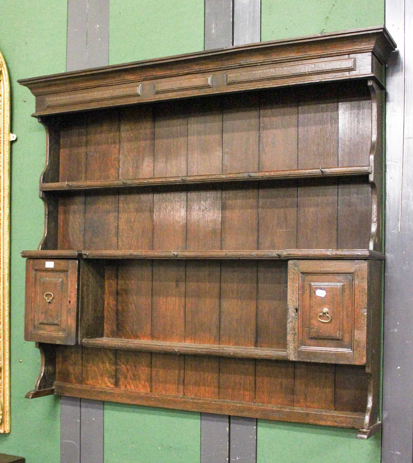 Lot 1456 - A Large Oak Plate Rack, circa 1800, 106cm