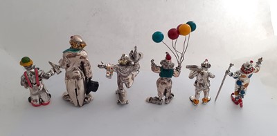 Lot 2072 - A Collection of Ten Italian Silver and Enamel Clown Figures