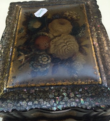 Lot 239 - A Toleware Box on Stand; together with a...