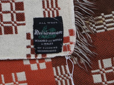 Lot 2085 - A Welsh Wool Blanket Labelled Meirionweave in...