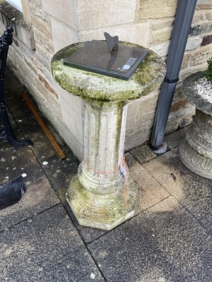 Lot 696 - A Composition Circular Column Garden Pedestal,...