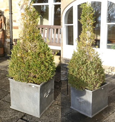 Lot 730 - A Pair of Reproduction Lead Garden Planters,...