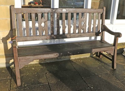 Lot 701 - A 20th Century Teak or Hardwood Garden Bench,...