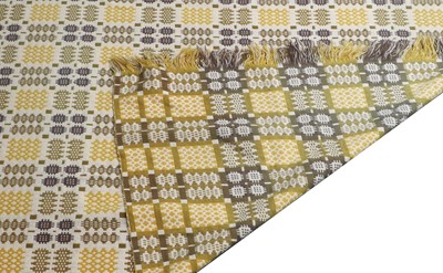 Lot 2087 - A Welsh Wool Blanket in cream, yellow and...