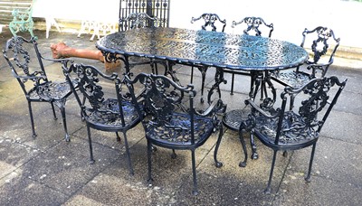 Lot 744 - A Reproduction Black Powder-Coated Garden...