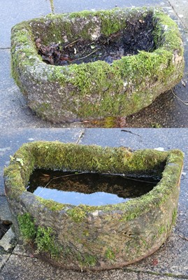 Lot 706 - Two Stone Troughs, each of D-shape form, in...