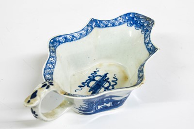 Lot 25 - A Bow Sauceboat, circa 1755, of flat bottomed...