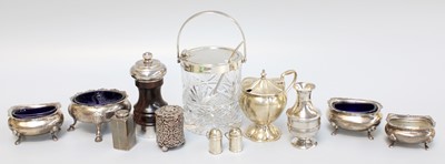 Lot 104 - A Collection of Assorted Silver Condiment...
