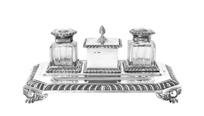 Lot 2110 - A Victorian Silver Inkstand