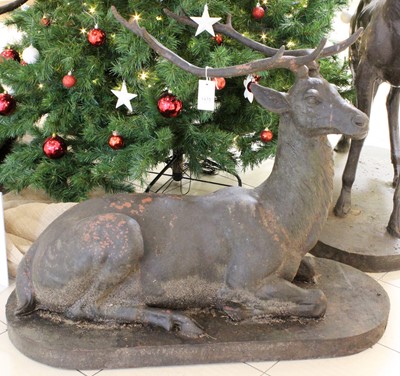 Lot 1475 - A Cast Metal Garden Statue, formed as a stag,...