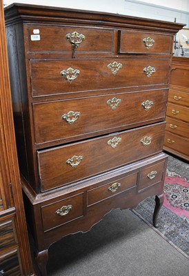 Lot 1338 - An 18th Century Oak Chest on Stand, 104cm by...