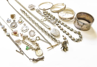 Lot 432 - A Quantity of Silver and White Metal Jewellery,...