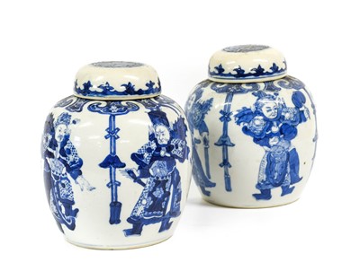 Lot 194 - A Pair of Chinese Porcelain Ginger Jars and...