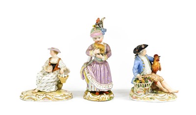 Lot 156 - A Matched Pair of Meissen Porcelain Figures,...