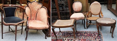 Lot 1370 - Two Victorian Mahogany Framed Chairs, an...