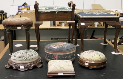 Lot 1447 - Four Victorian and Later Footstools, a piano...